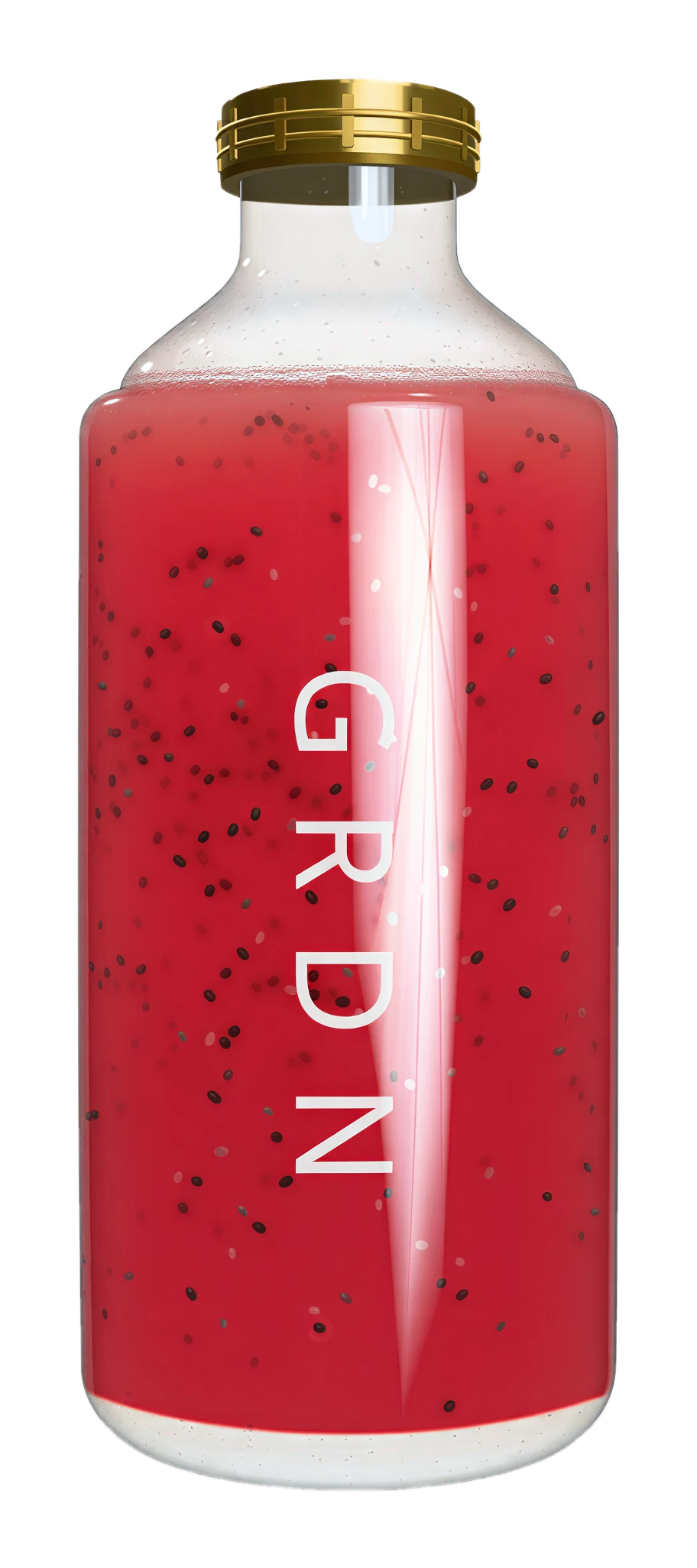 Electric Hydration in the GRDN bottle: seeded watermelon juice with ginger and chia